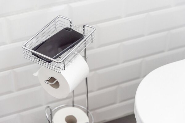 Stojalo za WC papir iz kromiranega jekla v srebrni barvi – Wenko