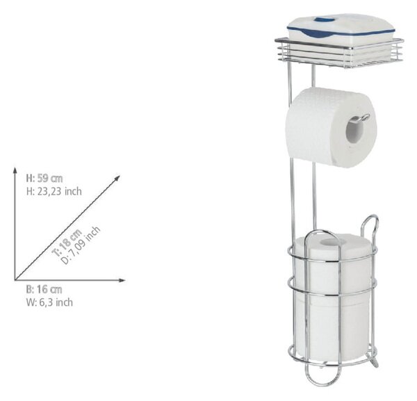 Stojalo za WC papir iz kromiranega jekla v srebrni barvi – Wenko