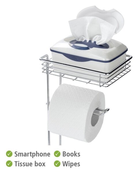 Stojalo za WC papir iz kromiranega jekla v srebrni barvi – Wenko