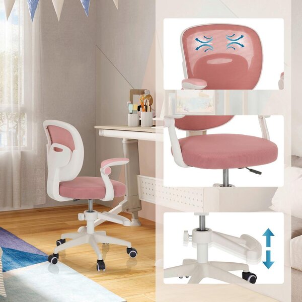 MID.YOU Mladinski Vrtljivi Stol Kiddy Smart, Roza