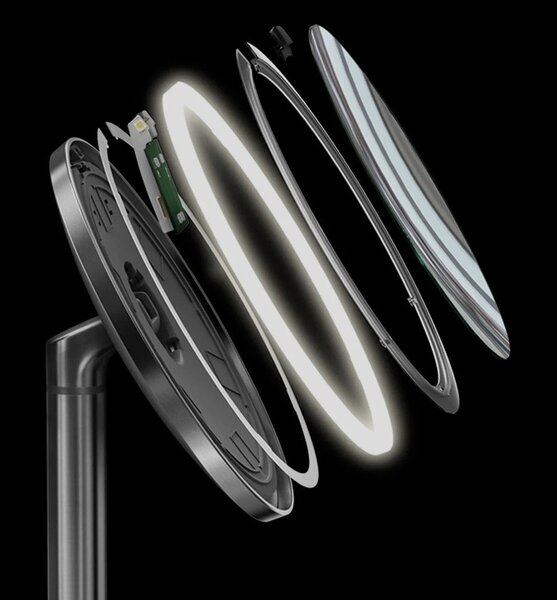 Stensko/kozmetično ogledalo z lučjo/povečevalno (5x) ø 20 cm Sensor – simplehuman