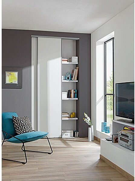 Optimum Set za vgradnjo drsnih vrat (Bela/siva, 120 x 250 cm)