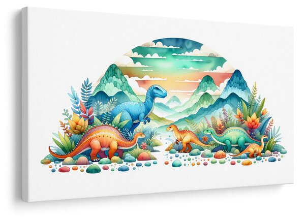 Slika pisani dinozavri v gorah