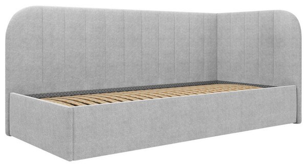 OBLAZINJENA POSTELJA 90 cm x 200 cm , les, tekstil, leseni material siva