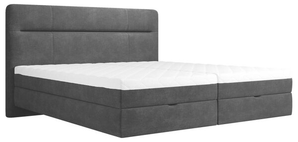 POSTELJA Z VZMETNICO 160 cm x 200 cm , les, tekstil, leseni material antracit