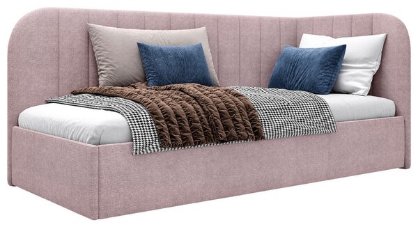 OBLAZINJENA POSTELJA 90 cm x 200 cm , les, tekstil, leseni material roza