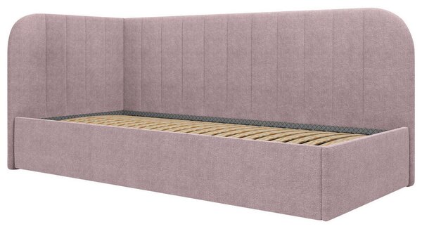 OBLAZINJENA POSTELJA 90 cm x 200 cm , les, tekstil, leseni material roza