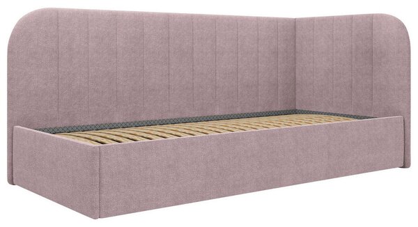 OBLAZINJENA POSTELJA 90 cm x 200 cm , les, tekstil, leseni material roza