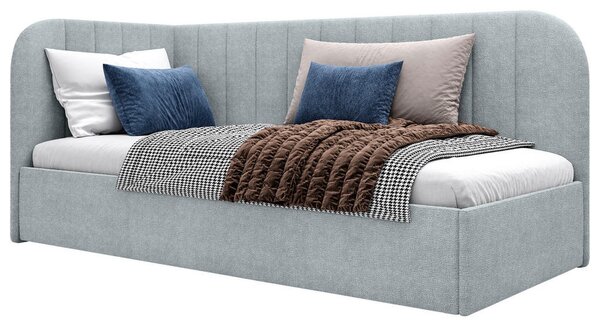 OBLAZINJENA POSTELJA 90 cm x 200 cm , les, tekstil, leseni material metino turkizna