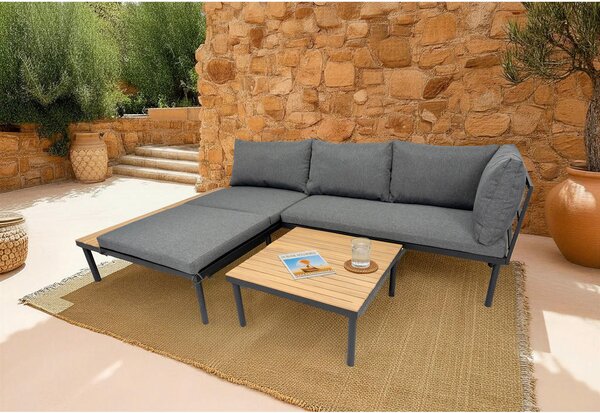 LOUNGE GARNITURA tkanina akacija masivno železo