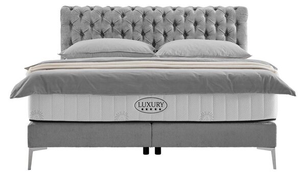 Premium Living Postelja Boxspring Queen, Siva, 160x200