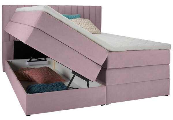 Premium Living Postelja Boxspring Simon, Roza, 160x200