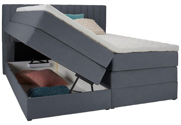 Premium Living Postelja Boxspring Simon, Temno Siva, 160x200