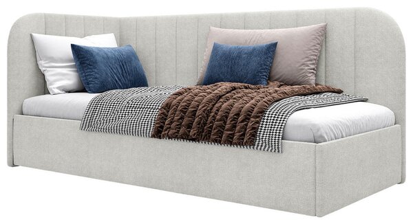 OBLAZINJENA POSTELJA 90 cm x 200 cm , les, tekstil, leseni material bež