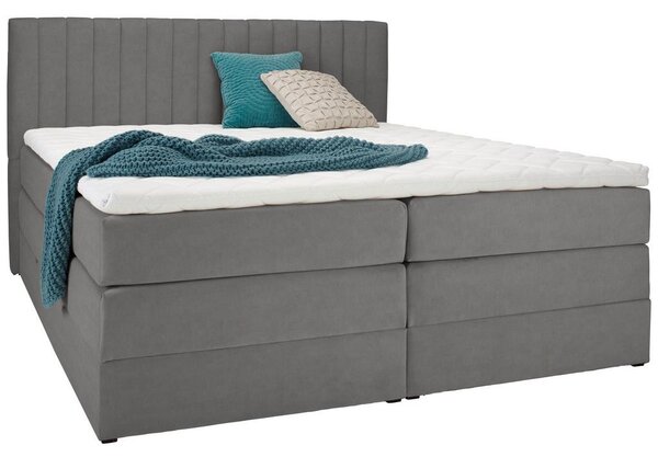 Premium Living Postelja Boxspring Simon, Svetlo Siva, 180x200