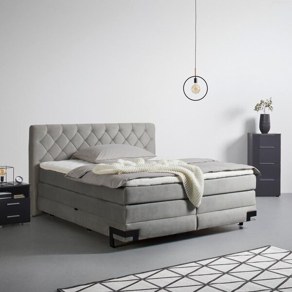 Premium Living Postelja Boxpring Palio, Svetlo Siva, 180x200