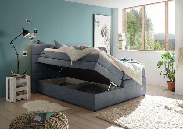 POSTELJA BOXSPRING 180 cm x 200 cm , tekstil antracit
