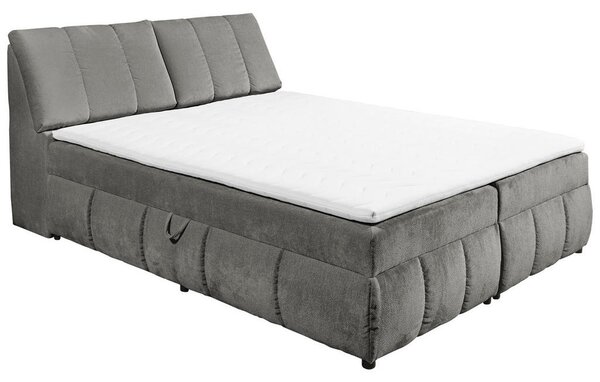 POSTELJA Z VZMETNICO 160 cm x 200 cm , tekstil, leseni material barve grafita