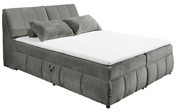 POSTELJA Z VZMETNICO 160 cm x 200 cm , tekstil, leseni material barve grafita