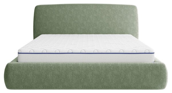 OBLAZINJENA POSTELJA 140 cm x 200 cm , les, tekstil, leseni material zelena
