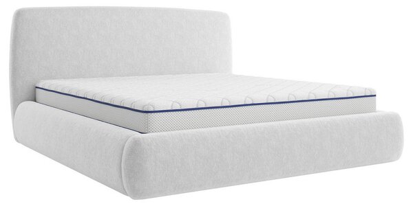 OBLAZINJENA POSTELJA 140 cm x 200 cm , les, tekstil, leseni material siva