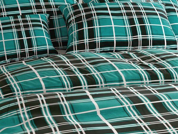 Flanelasta posteljnina KOCKA zelena Dimenzije posteljnine: 70 x 90 cm | 140 x 200 cm