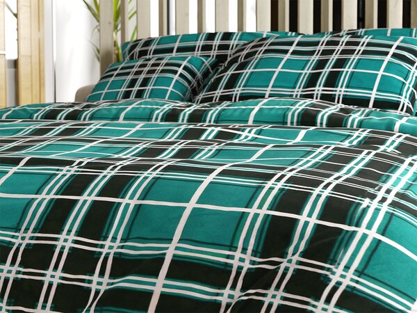 Flanelasta posteljnina KOCKA zelena Dimenzije posteljnine: 70 x 90 cm | 140 x 200 cm