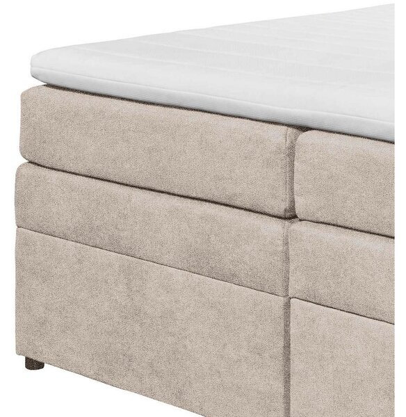 POSTELJA BOXSPRING 180 cm x 200 cm , tekstil peščene barve
