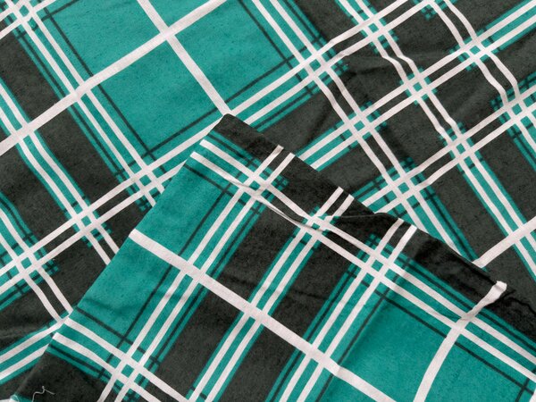 Flanelasta posteljnina KOCKA zelena Dimenzije posteljnine: 70 x 90 cm | 140 x 200 cm