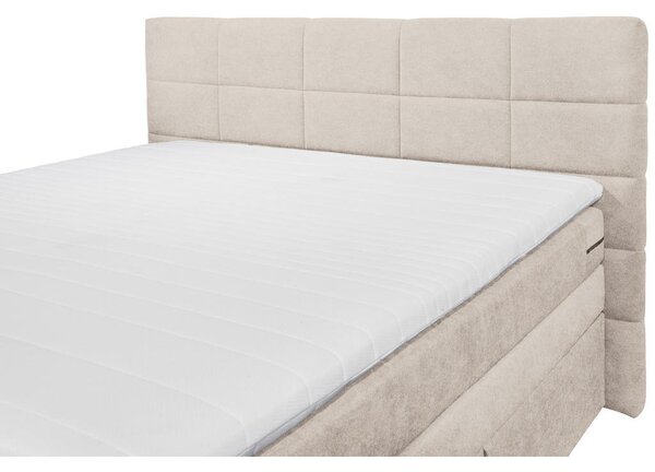 POSTELJA BOXSPRING 180 cm x 200 cm , tekstil peščene barve