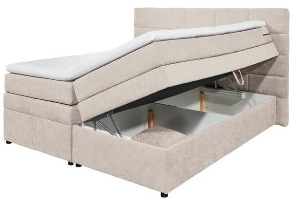 POSTELJA BOXSPRING 180 cm x 200 cm , tekstil peščene barve