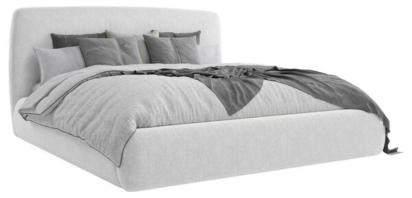 OBLAZINJENA POSTELJA 140 cm x 200 cm , les, tekstil, leseni material siva