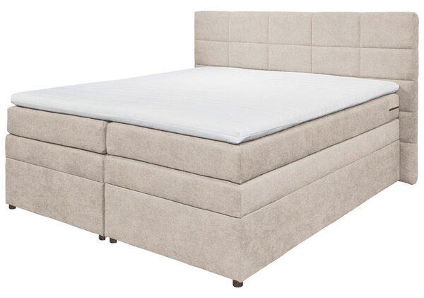 POSTELJA BOXSPRING 180 cm x 200 cm , tekstil peščene barve
