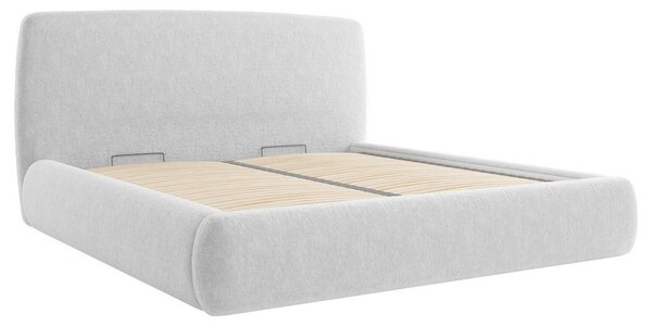 OBLAZINJENA POSTELJA 140 cm x 200 cm , les, tekstil, leseni material siva