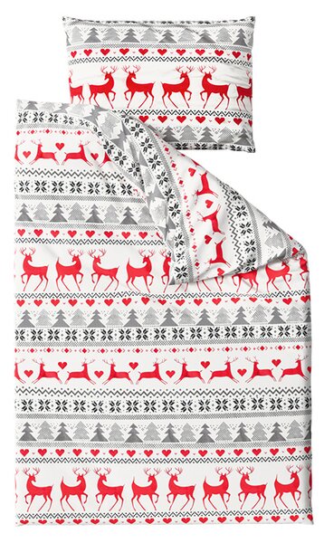 Flanelasta posteljnina DEER DREAMS bela Dimenzije posteljnine: 2 kom 70 x 90 cm | 200 x 220 cm
