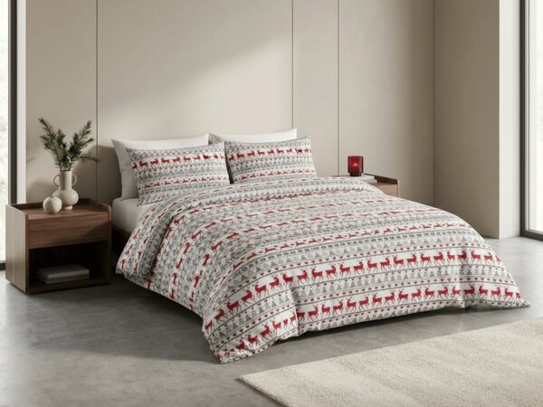 Flanelasta posteljnina DEER DREAMS bela Dimenzije posteljnine: 2 kom 70 x 90 cm | 200 x 220 cm