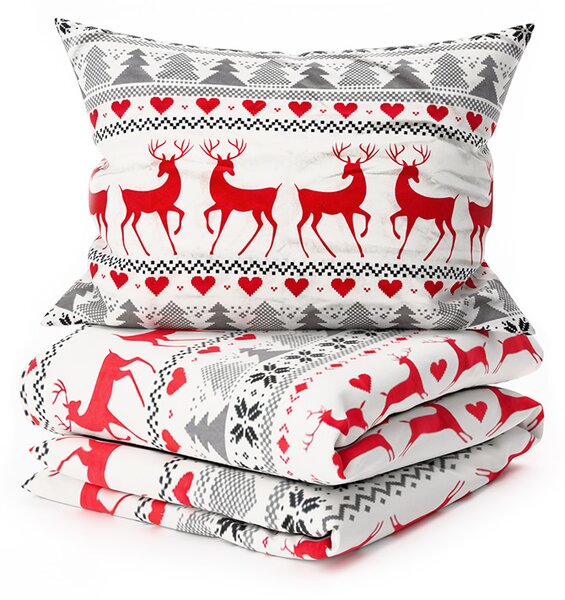 Flanelasta posteljnina DEER DREAMS bela Dimenzije posteljnine: 2 kom 70 x 90 cm | 200 x 220 cm