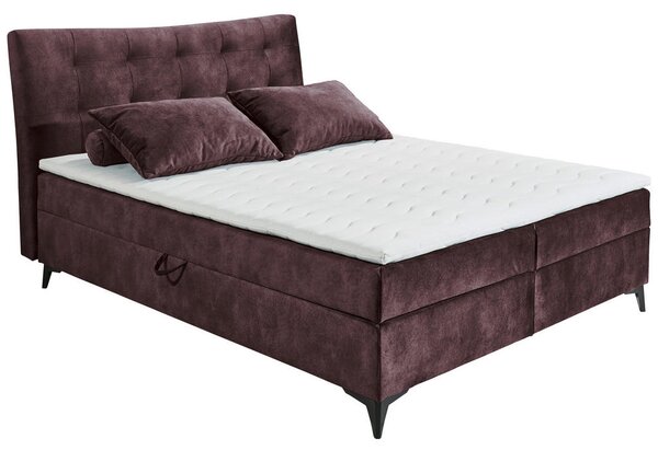 POSTELJA Z VZMETNICO 180 cm x 200 cm , tekstil, leseni material barve jajčevca