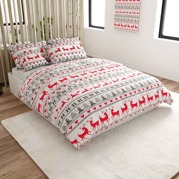 Flanelasta posteljnina DEER DREAMS bela Dimenzije posteljnine: 2 kom 70 x 90 cm | 200 x 220 cm
