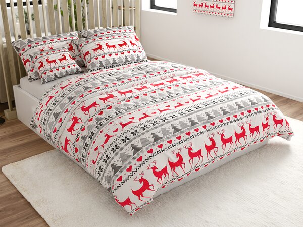 Flanelasta posteljnina DEER DREAMS bela Dimenzije posteljnine: 2 kom 70 x 90 cm | 200 x 220 cm
