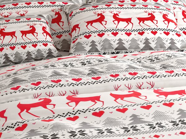 Flanelasta posteljnina DEER DREAMS bela Dimenzije posteljnine: 2 kom 70 x 90 cm | 200 x 220 cm