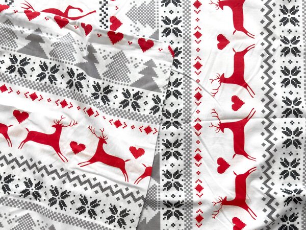Flanelasta posteljnina DEER DREAMS bela Dimenzije posteljnine: 2 kom 70 x 90 cm | 200 x 220 cm
