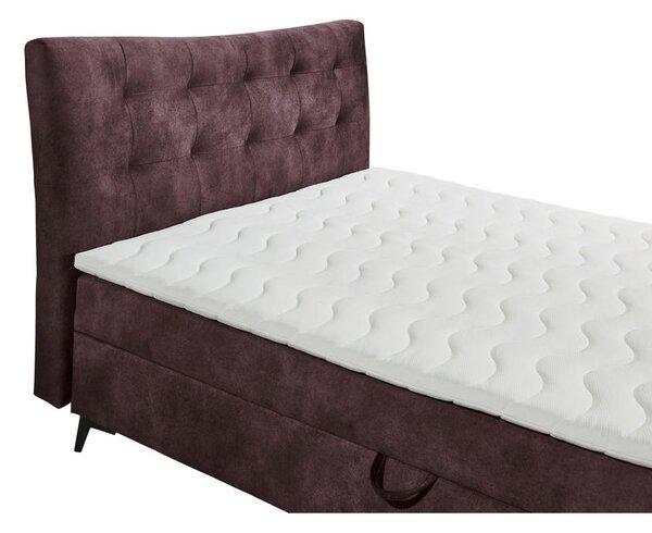 POSTELJA Z VZMETNICO 180 cm x 200 cm , tekstil, leseni material barve jajčevca