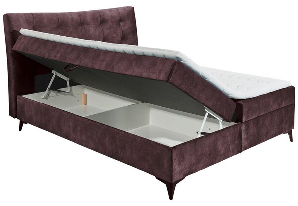 POSTELJA Z VZMETNICO 180 cm x 200 cm , tekstil, leseni material barve jajčevca