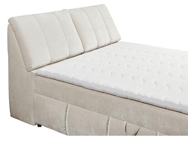 POSTELJA Z VZMETNICO 160 cm x 200 cm , tekstil, leseni material bež