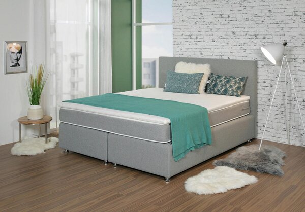 POSTELJA BOXSPRING x , tekstil siva