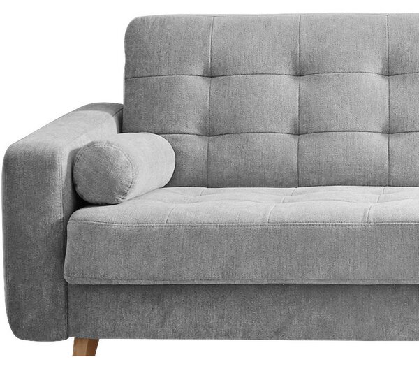 ZOFA S POSTELJNO FUNKCIJO, srebrne barve tekstil, leseni material