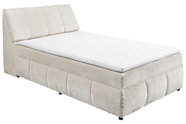 POSTELJA Z VZMETNICO 120 cm x 200 cm , tekstil, leseni material bež