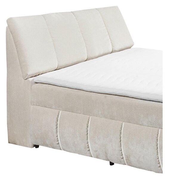 POSTELJA Z VZMETNICO 120 cm x 200 cm , tekstil, leseni material bež