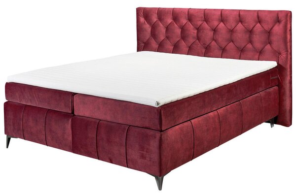 POSTELJA BOXSPRING 180 cm x 200 cm , tekstil, leseni material lila